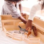 Melissa & Doug Fold and Go Wooden Horse Stable Dollhouse With Handle and Toy Horses (11 pcs) - Portable Horse Barn Play Set, Toy Horse Figures For Kids 3+ - Image 8