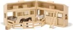 Melissa & Doug Fold and Go Wooden Horse Stable Dollhouse With Handle and Toy Horses (11 pcs) - Portable Horse Barn Play Set, Toy Horse Figures For Kids 3+ - Image 10
