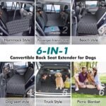 Back Seat Extender for Dogs-Supports 400lb,Waterproof Dog Car Seat Cover Hard Bottom-Detachable,600D Heavy Duty Scratch Proof Nonslip Soft,Dog Hammock for Car,SUVs - Image 5