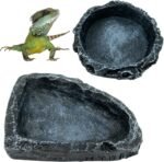 2 Pack Reptile Feeding Dish Corner Bowl, Reptile Water Dish Food Bowl, Reptile Feeding Terrarium Bowls for Bearded Dragon Lizard Frog Gecko Tortoise Hermit Crab - Image 2