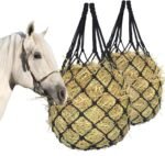 2PCS Hay Net for Horses,Slow Feed Hay Bag for Horses Goat Sheep,Hanging Hay Feeder Bag for Horses Stable Stall Paddock Rest Toy - Image 2