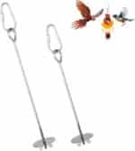 2pcs Bird Cage Food Holder, Stainless Steel Parrot Fruit Skewer with Hook Bird Fruit Feeder Bird Supplies Foraging Toys for Macaw Parakeet Parrot Budgie - Image 2