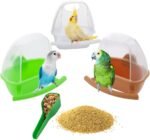 3 Pcs Small Bird Slot Feeder No Mess Cage Hanging Feeder Cup Plastic Food Feeding Box for Parakeet Budgies Cockatiel Lovebird Small Birds - Image 2