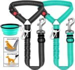 3 Piece Dog Car Seat Belt Set - Retractable Adjustable Pet Seatbelts for Vehicle Headrests - Heavy Duty, Elastic & Durable Car Harness for Dogs - Image 2