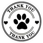500 Pet Black Footprints Thank You Labels per Roll,Puppy Paw Stickers for Cookie Bag,Gift Box - Image 2