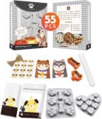 55 Pcs Dog Treat Maker, Make Your Own Dog Treats Kit for Kids, Including 2 Dog Treat Cookie Cutters and Mold, 2 Dog Treat Recipes Book, 24 Dog Treat Bags, etc. - Image 2