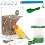 Automatic Bird Feeder Pack of 9 No Mess Parrot Water Dispenser Acrylic Adjustable Parakeet Seed Food Container Cage Accessories Drinker for Lovebirds Finches Budgies Canaries - Image 2