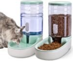 Automatic Dog Cat Feeder and Water Dispenser Gravity Food Feeder and Waterer Set with Pet Food Bowl for Small Medium Dog Puppy Kitten, Large Capacity 1 Gallon x 2 - Image 2