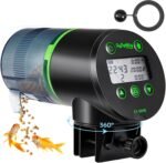 Automatic Fish Feeder for Aquarium, Fish Feeder Automatic Dispenser with LCD Display and Feeding Ring, Moisture-Proof Auto Fish Feeder with Timer, Fish Food Vacation Feeder with 2 AAA Batteries - Image 2