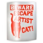 BEWARE ESCAPE ARTIST CAT - PICK COLOR & SIZE - Front Door Caution Warning Don't Let Out - Vinyl Decal Sticker K - Image 2
