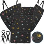 BeneathYourFeet Dog Seat Cover (54" W x 56" L, Colored Paw Prints) Scratch Prevention Dog Car Seat Cover for Back Seat Waterproof Dog Hammock for Car Car Seat Covers - Image 2