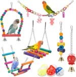 Bird Parakeet Toys,Swing Hanging Standing Chewing Toy Hammock Climbing Ladder Bird Cage Colorful Toys Suitable for Budgerigar, Parakeet, Conure, Cockatiel, Mynah, Love Birds, Finches - Image 2