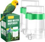 Bird Water Feeder, Bird Water Dispenser, Automatic Bird Feeder for Cage, Parakeet Cage Accessories, Parrot Seed Food Container Drinker for Cockatiel Squirrel Finch Lovebirds Budgies Canary(2 Pcs) - Image 2