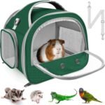 Bissap Bearded Dragon Travel Carrier, Portable Guinea Pig Carrier Bag Tortoise Carrier Pouch for Bunny Hamster Chinchilla Hedgehog Lizard Bird Outgoing Reptile Travel Carrying Case - Green - Image 2