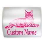 CUSTOM Tabby Cat - ADD YOUR CUSTOM WORDS, COLOR & SIZE - Tiger Toyger Kitty Feline Breed Vinyl Decal Sticker C - Image 2