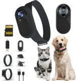 Camera for Cat Collar, Dog Tracker Collar No WiFi Needed with 8GB SD Card,1080P Dog Tracker Collar Mini Body Camera Action Camera Collar Camera for Pets Dogs Cats Present Indoor/Outdoor Black - Image 2