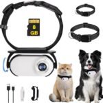 Cat Camera Collar with 8GB SD Card, Cat Camera Collar 1080P Dog Mini Body Camera Action Camera Collar Camera for Pets Dogs Cats Present No WiFi Needed Indoor/Outdoor White - Image 2
