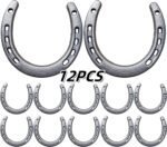 Desyeryamimi 12 PCS Horse Shoes for Decorations,Lucky Cast Iron Horseshoe Wall Decor,Crafts,Wedding,Birthday,Cowboy Party,Western Party Favors Supplies - Image 2