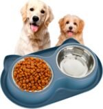 Dog Bowls Double Dog Water and Food Bowls Stainless Steel Bowls Non Slip Anti Skid Pet Puppys and Kitties Dishes for Small Medium - Image 2