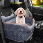 Dog Car Seat - Memory Foam Dog Booster Seat for Small Dogs Up to 25lbs-Elevated Pet Car Seat with Storage Pockets and Dog Seat Belt-Soft Pet Travel Bed for Front & Back Seats-Removable Washable-Grey - Image 2