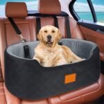 Dog Car Seat for Large/Medium Dog, Pet Car Seat for Dogs Under 55 lbs or 2 Small Dogs, Upgraded Dog Booster Seat, Detachable & Washable Travel Bed Dog Seat with Thick Cushion (Black/Gray) - Image 2
