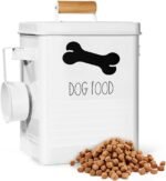 Dog Food Container, Dog Food Storage Container with Metal Lids, Dog Treat Storage with Dry Food Scoop, Airtight Dog Food Storage Container for Kitchen Counter, Metal Pet Food Container - Image 2