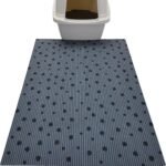 Drymate Original Cat Litter Mat, Contains Mess from Box, Protects Floors, Urine-Proof, Machine Washable, Soft on Kitty Paws, Absorbent, Waterproof (USA Made, Recycled Content) (28”x36”)(GreyStripePaw) - Image 2