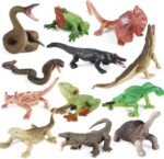 EOIVSH 12PCS Realistic Reptile Animal Figurine Set,Cold Blooded Amphibians Wild Animal Figures Toy with Lizard Komodo Dragon Snake Alligator for Kids and Toddlers 3+ - Image 2