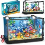 Fish Tank Building Block Set for Adults and Kids Lighting Aquarium Building Block Toys for Boys Girls Age 8-14 Including Ocean Jellyfish, Fish, Corals, Crab 725pcs - Image 2