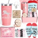 Frerdui Horse Gifts for Girls, 8Pcs Birthday Gift Set for Horse Lovers, Back to School, First Day of School Gifts, Christmas Gifts for Girls Daughter Granddaughter - 20 OZ Tumbler Set - Image 2