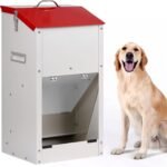 Galvanized Automatic Dog Feeder Large Breed Dog Food Dispenser for Large Dogs, 25lbs Outdoor Pets Feeder Gravity Food Feeder - Image 2