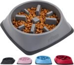 Gorilla Grip Slow Feeder Dog and Cat Bowls, Interactive Puzzle Toy for Dogs and Cats Food Training, Keeps Pets Busy and Prevents Puppy Overeating, Large, Small Breeds, 100% BPA Free, 2 Cup Gray - Image 2