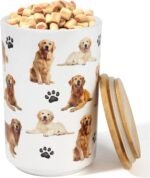 Greenline Goods Premium Dog Treat Ceramic Canister Set – Golden Retriever Airtight Canister for Fresh Treats, Ceramic Jar & Containers with Lids, Farmhouse Canisters, Ideal Kitchen Canisters - Image 2