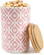 Greenline Goods Premium Dog Treat Ceramic Canister Set – Pink Airtight Canister for Fresh Treats, Ceramic Jar & Containers with Lids, Farmhouse Canisters, Ideal Kitchen Canisters for Countertop - Image 2