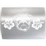 HIBISCUS PUG Dog Flowers - PICK COLOR & SIZE - Breed Vinyl Decal Sticker A - Image 2