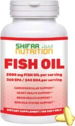 Halal Fish Oil 2000mg Softgels with 360mg EPA & 240mg DHA. 100 Wild Caught & Non-GMO Omega 3 Softgels for Heart & Brain Health. Burpless, Easy-to-Swallow Fish Oil Omega 3 Supplements - Image 2