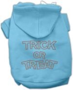 Halloween Pet Dog & Cat Hoodie Rhinestone, "Trick Or Treat" Baby Blue MD (6-10 lbs.) - Image 2