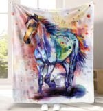 Horse Blanket Horse Gifts for Girls Boys Soft Throw Blanket Fleece Blanket Comfy Plush Blanket Flannel Travel Blanket for Outdoor Couch Sofa Birthday Gifts for Women Men Kids - Image 2