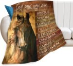 Horse Blanket Horse Gifts for Girls Women Men Horse Throw Blanket for Kids Adults Soft Warm Cozy Fleece Blanket for Couch Sofa ​Bed 40"x50" - Image 2