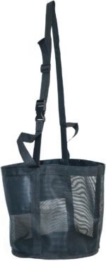 Horse Feed Bag for Grain, Small, Heavy Duty Durable Mesh Horse Feeder with Adjustable Strap, Comfortable Neck, Reinforced Waterproof Bottom Horse Muzzle Feed Bag - Image 2