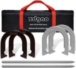 Horseshoes Outside Game Set-Portable Outdoor Horseshoe Set includes 4 Professional Solid Steel Horseshoes with Solid Steel Stakes & Carrying Bag, Perfect for Backyard and Beach - Image 2