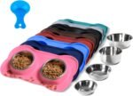 Hubulk Pet Dog Bowls 2 Stainless Steel Dog Bowl with No Spill Non-Skid Silicone Mat + Pet Food Scoop Water and Food Feeder Bowls for Feeding Small Medium Large Dogs Cats Puppies (S, Pink) - Image 2