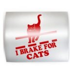 I BRAKE FOR CATS - PICK COLOR & SIZE - Beware Cat Crossing Kitty Vinyl Decal Sticker D - Image 2