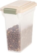 IRIS USA WeatherPro Airtight Dog Food Storage Container, Up to 13 lbs, for Dog Cat Bird and Other Pet Food Storage Bin, Pet Supplies, Keep Fresh, BPA Free, Clear/Almond - Image 2