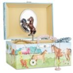 Jewelkeeper Girls Jewelry Box for Girls - Barn Design Musical Jewelry Box with Spinning Horse Doll - Pony Stuff for Girls, Horse Gift for Kids, Equestrian Keepsake - Home on the Range Tune - Image 2