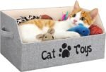 Large Cat Toy Box Cat Toy Storage Basket 2X Thicker Foldable Sturdy Pet Toy Storage Bin Bed for Organizing Pet Toys Treats Clothes and Accessories - Image 2