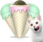 Leo's Paw Catnip Ice Cream Cone Toy 3pcs Safe & Natural Dietary Fibers That Can Reduce Stress & Anxiety, Clean Teeth & Freshen Breath, Stimulate Appetite & Promote Digestion - Pressed Catnip Ball - Image 2