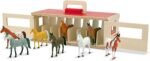 Melissa & Doug Take-Along Show-Horse Stable With Wooden Box and 8 Toy, Barn Play Set, Portable, Toys For Kids Ages 3+ - Image 2