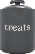 Nat & Jules Treats Charcoal Grey 8 x 6 Ceramic Pet Treats Canister - Image 2