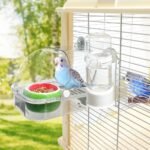 No Mess Automatic Bird Feeder Water Dispenser Set, Bird Feeder Cage Accessories, Parakeet Feeder Water Dispenser for Cage, Cockatiel Squirrel Finch Lovebirds Budgies Canary - Image 2